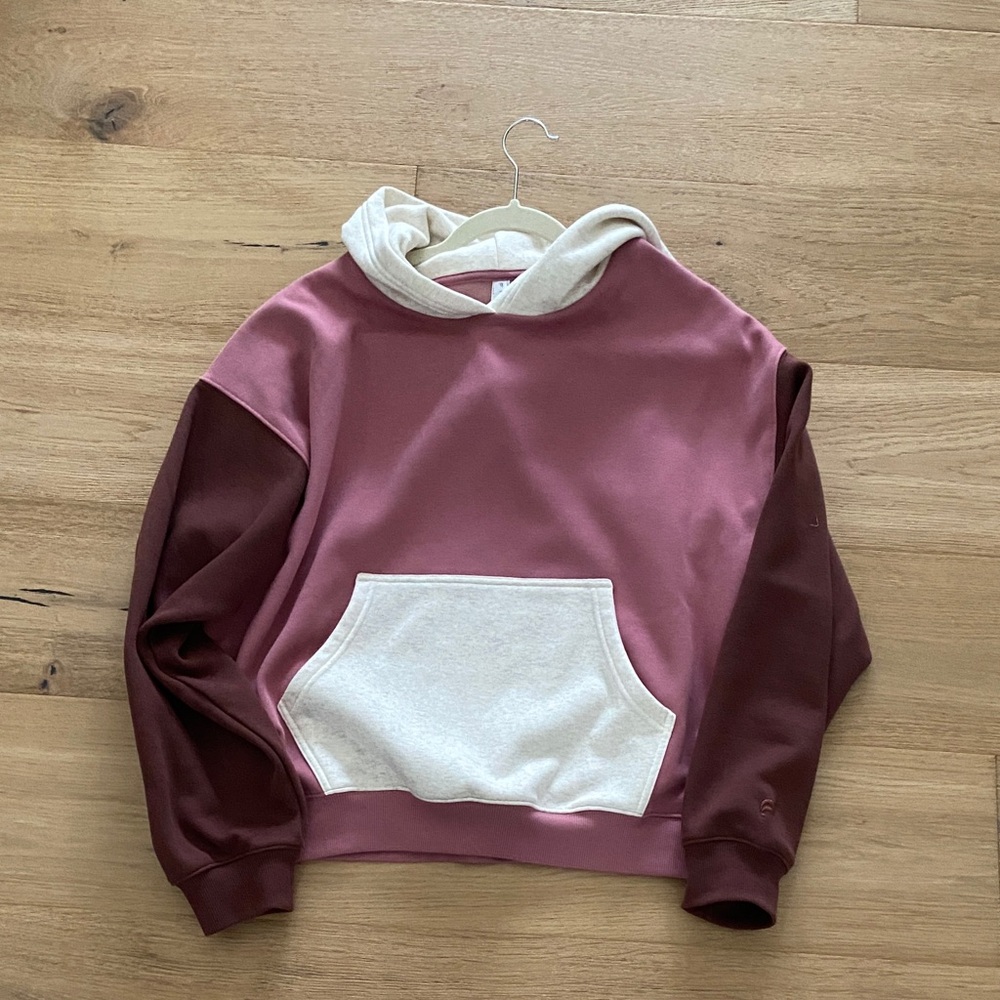 Fabletics Pink and Cream Hoodie
